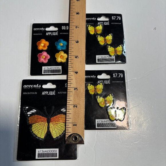 NEW Bundle of Iron On Patches Flowers and Butterflies Orange & Yellow - Picture 8 of 8
